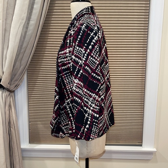 NWT Notations Open Front Faux Leather Print Jacket Blazer - Picture 2 of 8